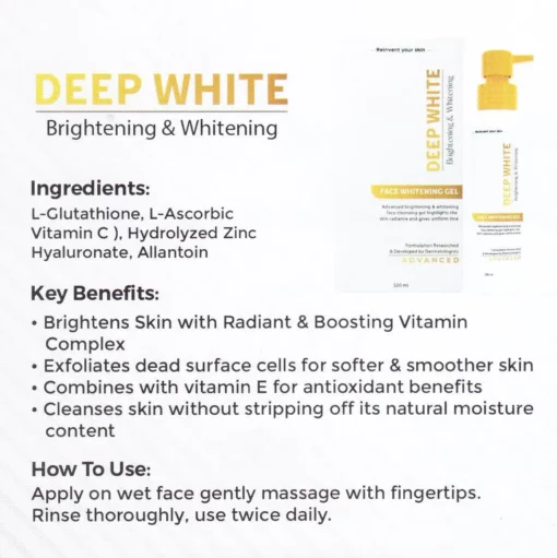 White Face Cream for Radiant Skin - Deep White Gel 100ml - Image 3