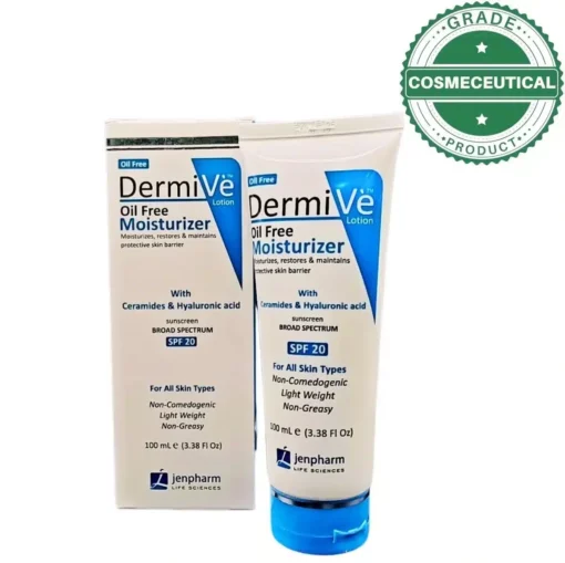Dermive Oil Free Moisturizer with Ceramides & SPF 20 - 100ml - Image 2