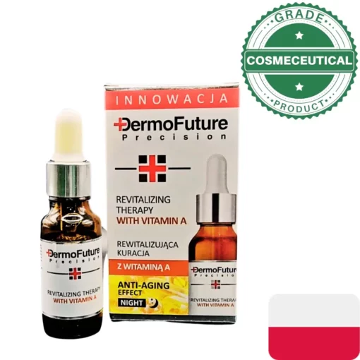 DERMOFUTURE ANTI AGING NIGHT SERUM WITH VITAMIN A 20ml (MADE IN POLAND) - Image 2