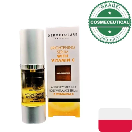 DERMOFUTURE BRIGHTENING SERUM WITH VITAMIN C 30ml (Made in Poland) - Image 2