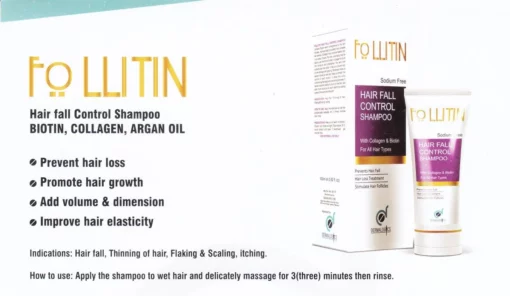 Anti Fall Hair Shampoo: Follitin Sodium-Free Formula with Biotin - Image 4