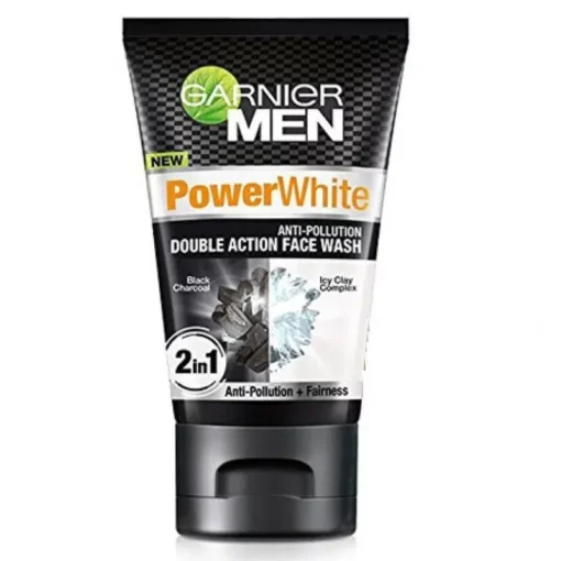 GARNIER MEN POWER WHITE DOUBLE ACTION FACE WASH 100ml - Image 2