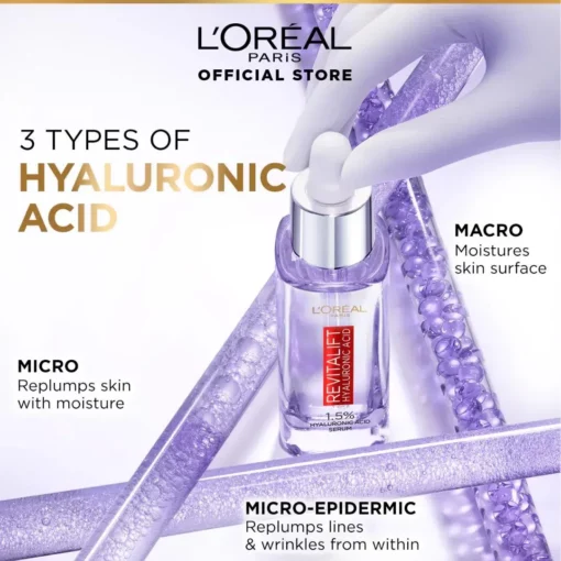 L'OREAL REVITALIFT HYALURONIC ACID SERUM 30ml - Image 2