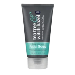 BOOTS CHARCOL FACIAL WASH INFUSED WITH TEA TREE & WITCH HAZEL - 150ml
