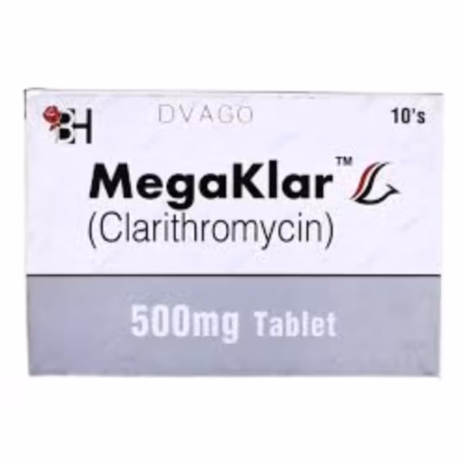 Megaklar Tablets 500Mg (1 Box = 1 Strip)(1 Strip = 10 Tablets)